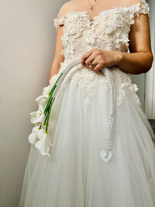 Buchet mireasa  Handmade din Flori Calla si Perle