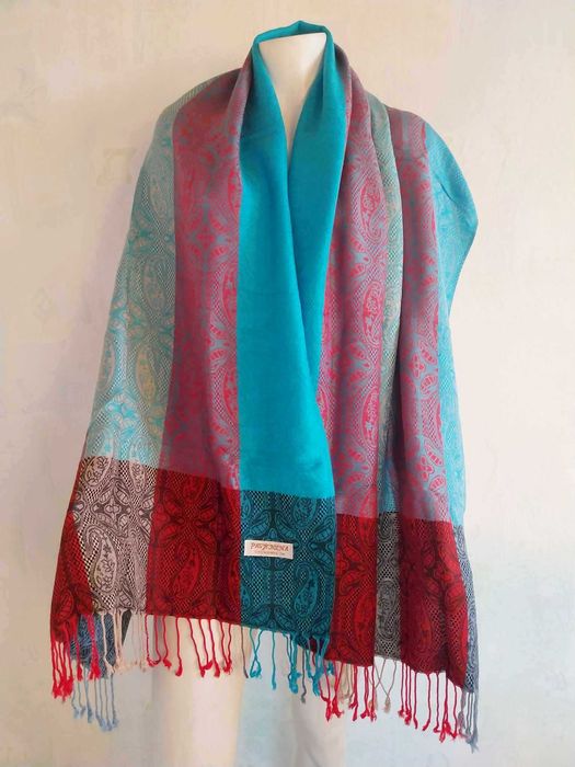 Индийски шалове PASHMINA, Дълги широки шалове с ресни