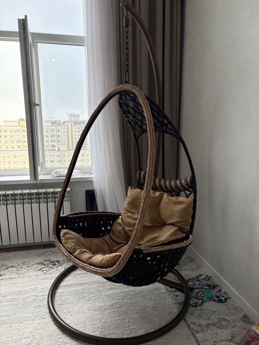 кресло качалка цвет орех
