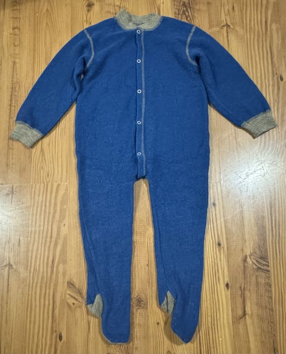 Salopeta pijama din lână merinos pentru copii