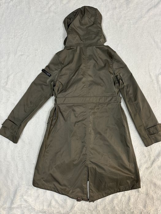 Trench Twin set L kaki cu gluga