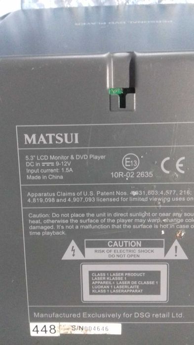 DEFECTE-Player DVD MATSUI PL305,Mini Tv LCD SABA Journey 2