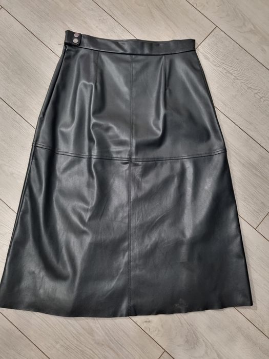 Fusta midi imitatie piele H&M