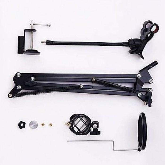 Держатель для микрофона с поп фильтром крепление сотового пантограф