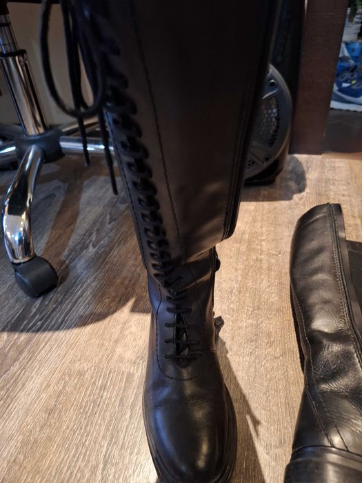 Дамски ботуши естествена кожа Zara