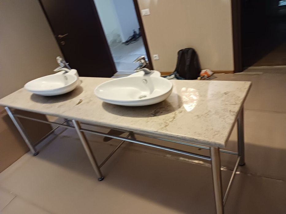 Suport de inox, blat granit, picioare reglabile