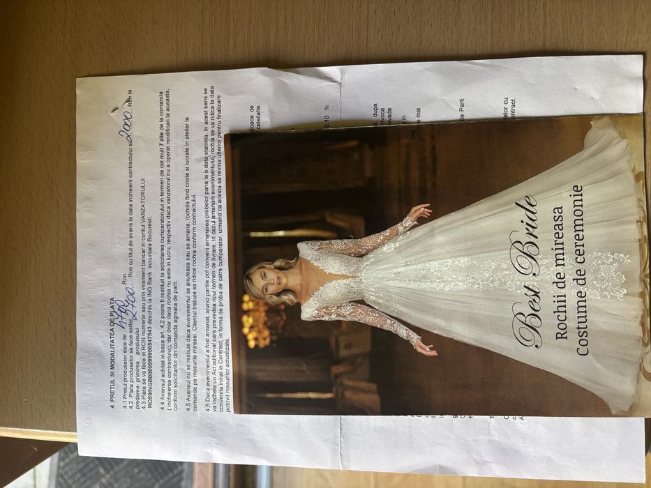 Rochie mireasa ,in stare foarte buna marimea S