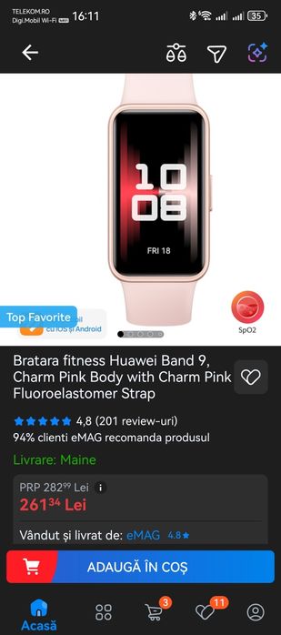 Huawei Band 9 Charm Pink. SIGILATĂ