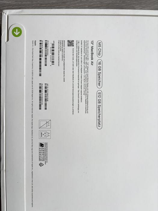 Vand MacBook air 13 , M5