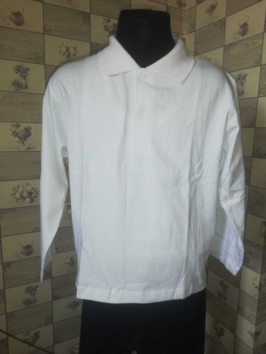 Батник белый трикотаж мальчику