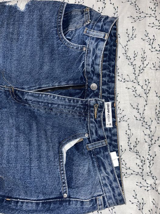 blugi rupti denim albastru