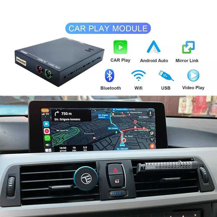 Modul wireless CarPlay Android Auto pentru navigatie originala BMW NBT