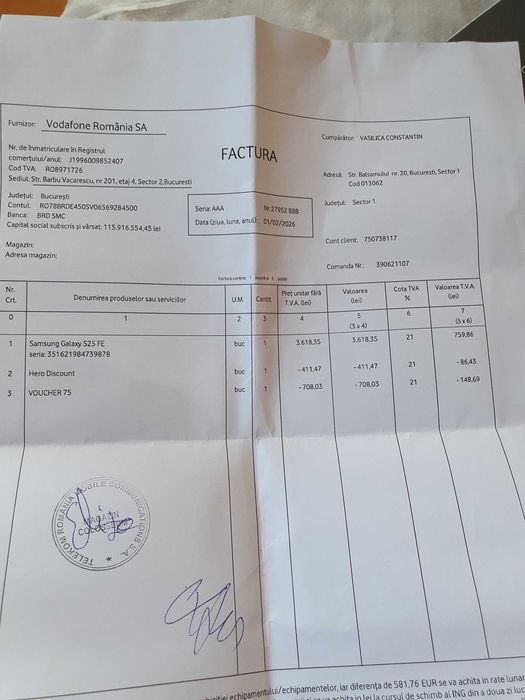 Samsung s25 FE 128 gb, nefolosit.
