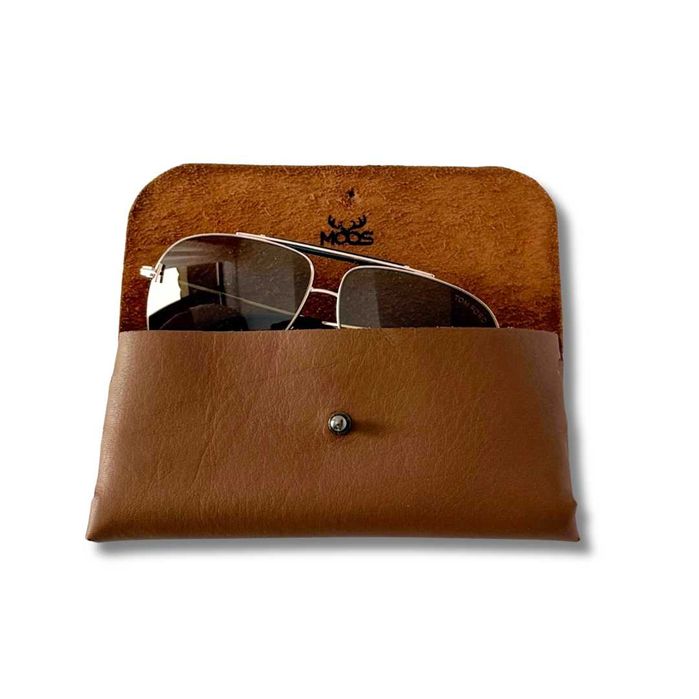 Toc de ochelari slim din piele naturala