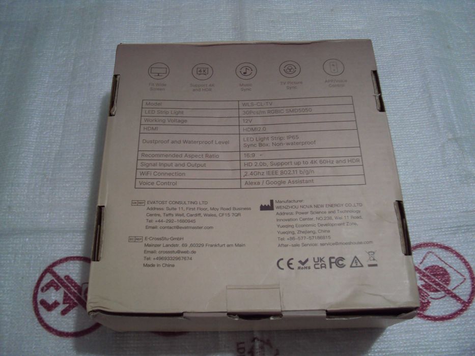 banda luminoasă pentru sincronizare TV Moes WLS-CL-TV55-EU-MS-WIFI