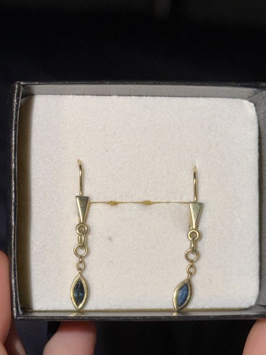 Cercei Aur 14K Safir Natural + CERTIFICAT GEMOLOGIC