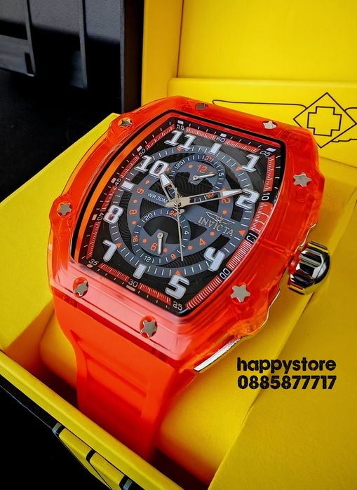 INVICTA Cyclone Orange/Silver 49 mm, Инвикта нов ръчен часовник