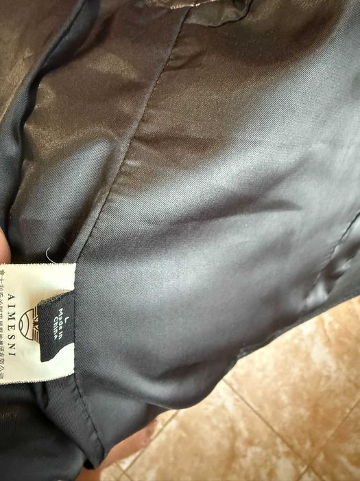 Елек от естествена кожа с ест косъм яка от кожа на миеща мечка raccoon