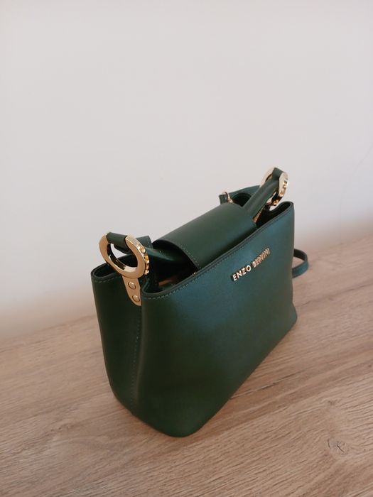 Geantă femei Enzo Bertini verde din piele