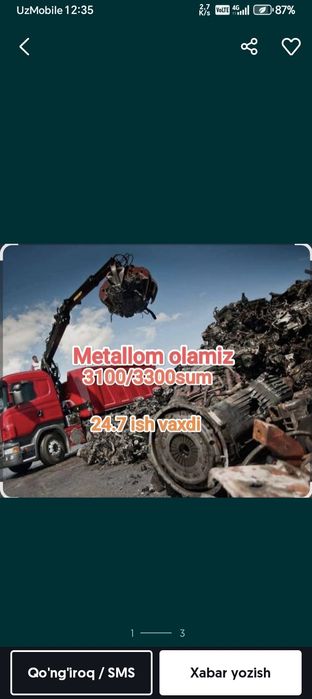 Metallom olamiz metalom qayta ishlash