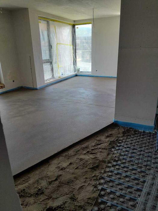 Подово отопление и циментова замазка