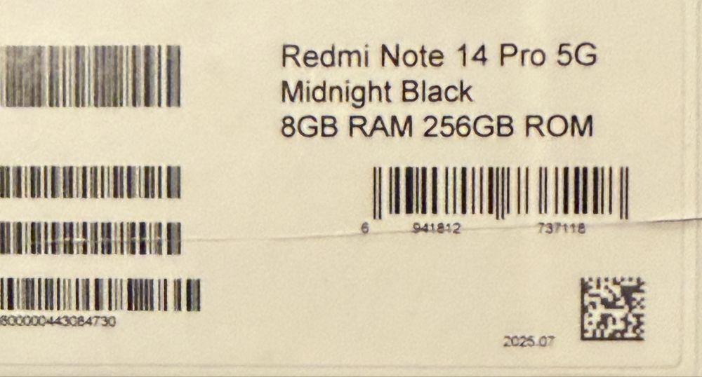 Xiaomi Redmi Note 14 Pro 5G Midnight Black 8GB RAM 256GB ROM