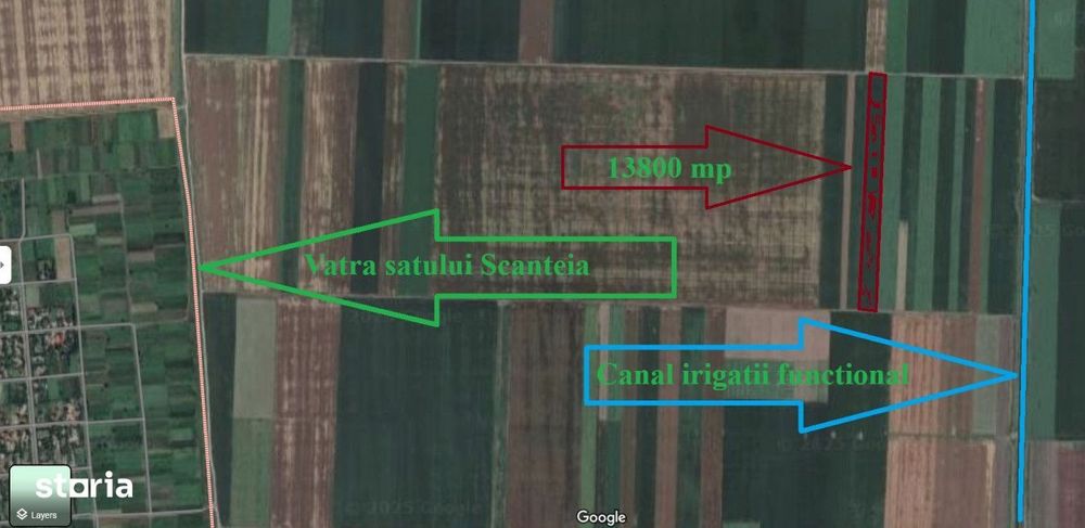 Teren arabil (13800 mp) situat la 350 de metri de canal de irigatii fu