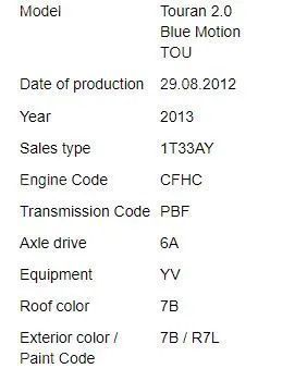 Dezmembrari Volkswagen Touran 2013/ 2.0TDI / DSG