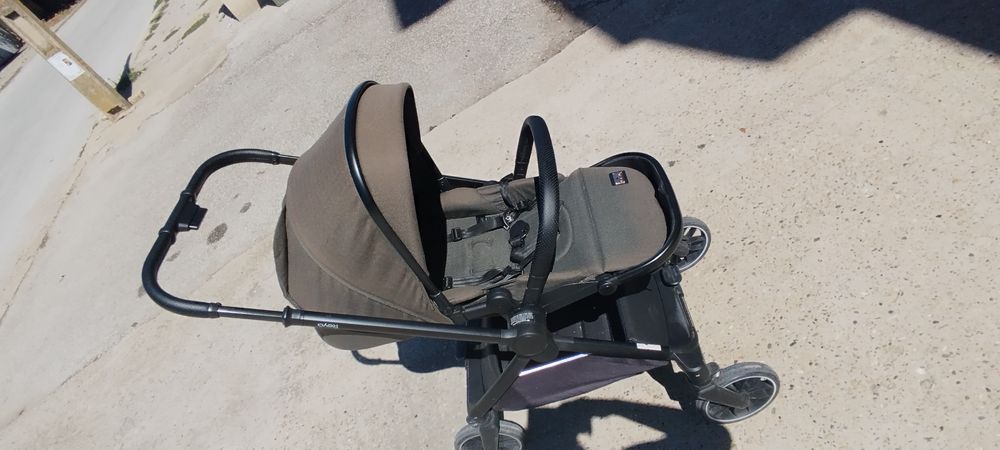 Бебешка количка с реверсивна дръжка 3 в 1 Lorelli - Reya, Green