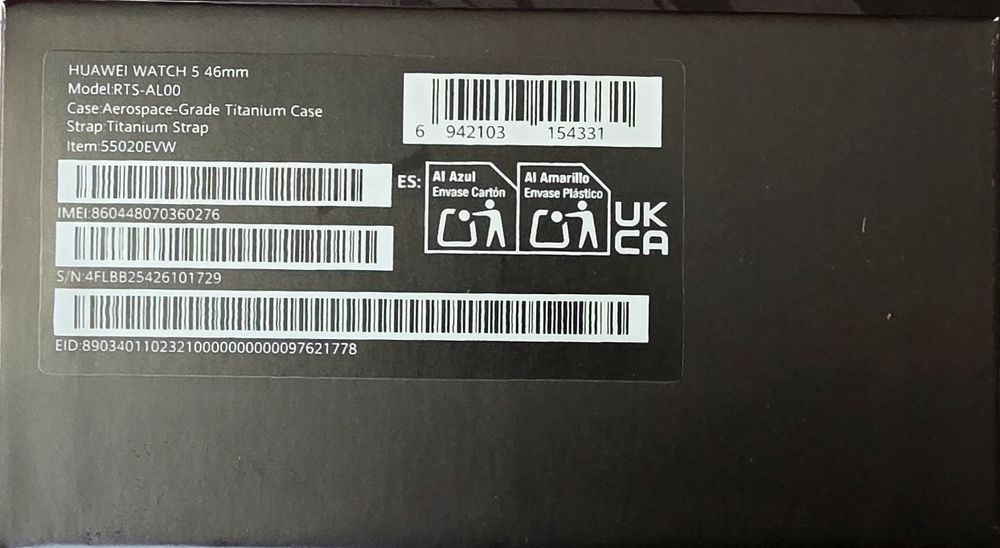 HUAWEI WATCH 5 Space Silver 46MM Tiitanium Strap 46 MM