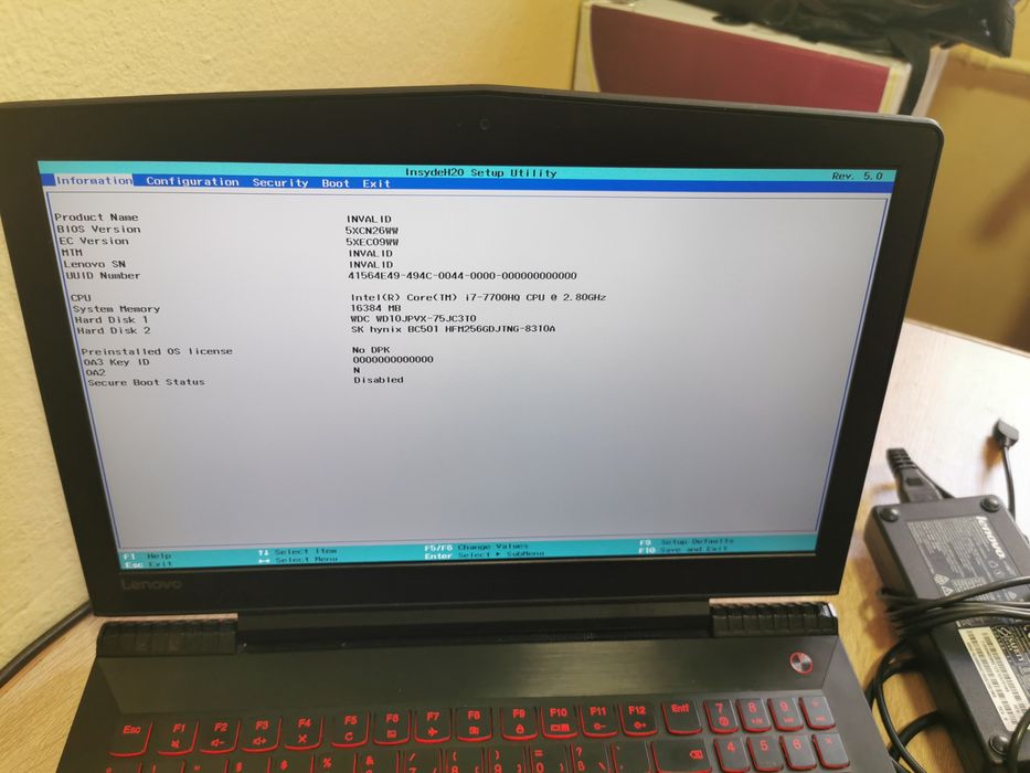 Leptop Lenovo LegionY 520 i7 7700 gtx 1060 6g