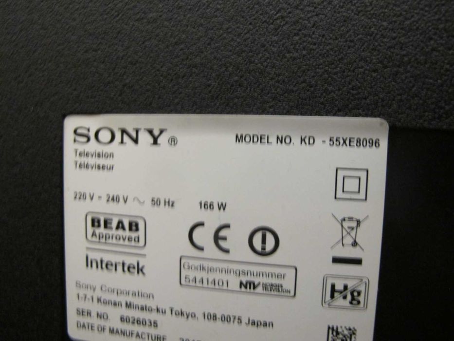 Televizor Led Smart Ultra 4K SONY 139cm model KD-55XE8096