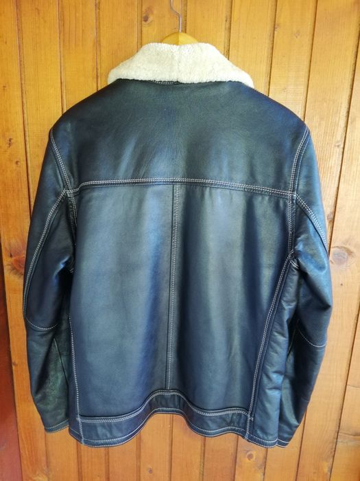 Geaca piele bărbati Aviator Milano M/L cu blana