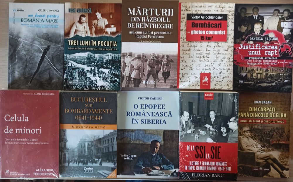 Carti de istorie despre istoria romanilor, Romania in razboaiele mondiale, comunism in Romania, Romania in razboiul rece (lichidare biblioteca)