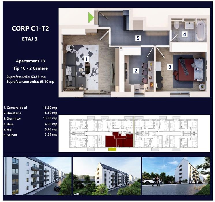 Apartamente noi cu 2 si 3 camere -Rasnov