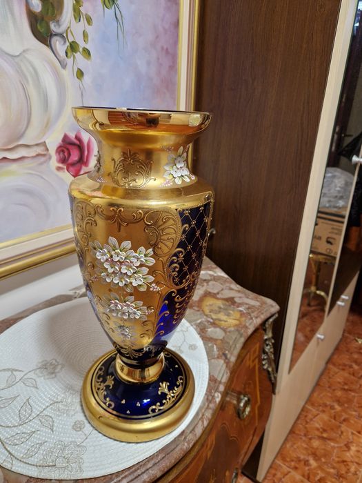 Топ- Уникална огромна антикварна ваза Бохемия