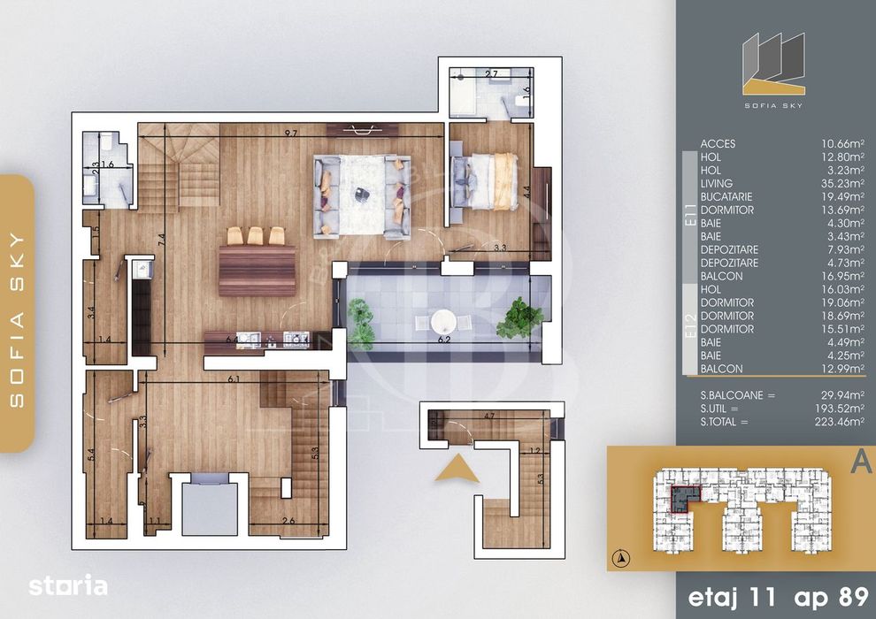 Apartament 5 camere Scara interioara Bloc Finalizat Pallady