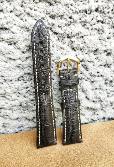 Curea ceas 20mm ,lucrata manual din piele de aligator