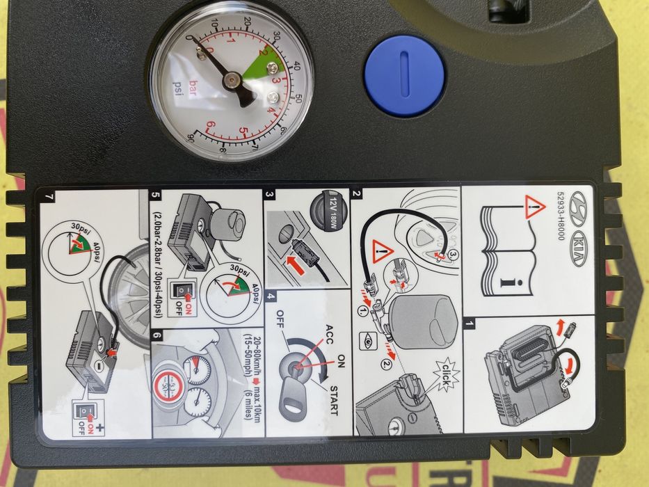 Compresor auto umflat roti original Hyundai Kia 12V 120W 10A OEM