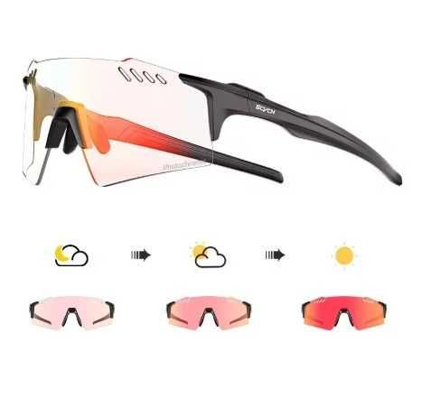 Ochelari ciclism fotocromici rosu albastru albi SCVCN noi diverse culori galben roz  fotocromatice heliomate Photochromic