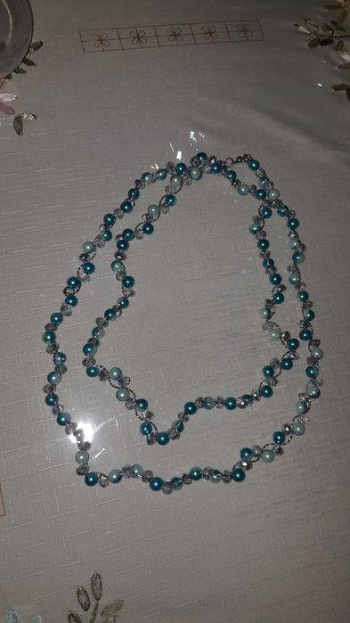 Голубое ожерелье из страз | или для по плетения на волосы| бижутерия