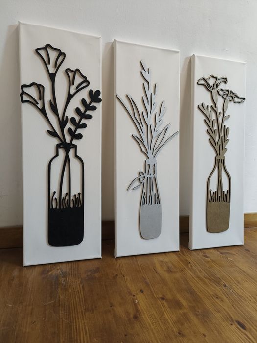 Set 3 tablouri flori