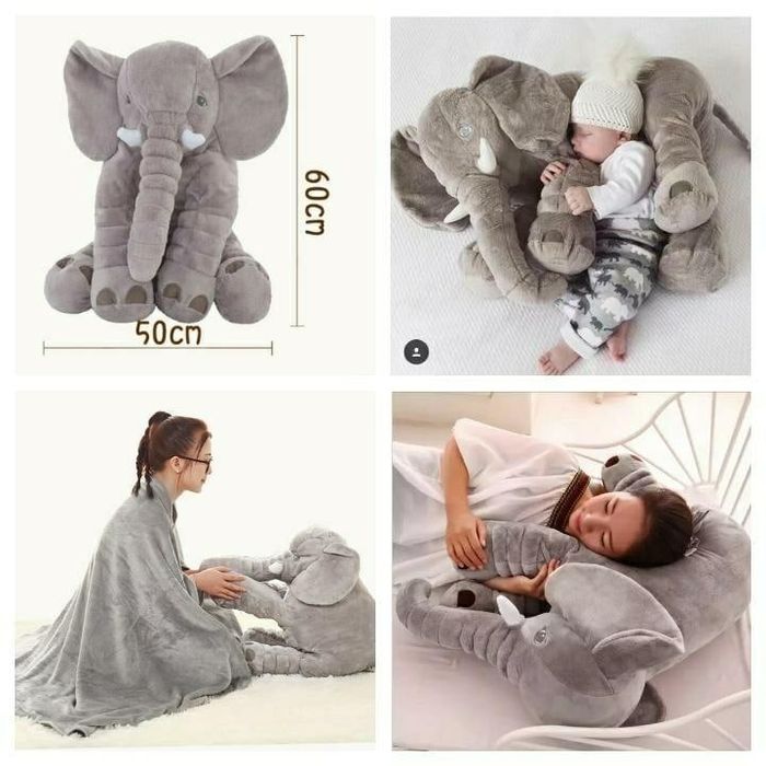 Доставка.Мягкая игрушка слон с пледом o'yinchoq fil adeyali bilan dm39