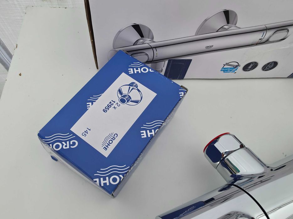 Baterie termostatica de dus, Grohe, Precision Flow, functie Safety Stop