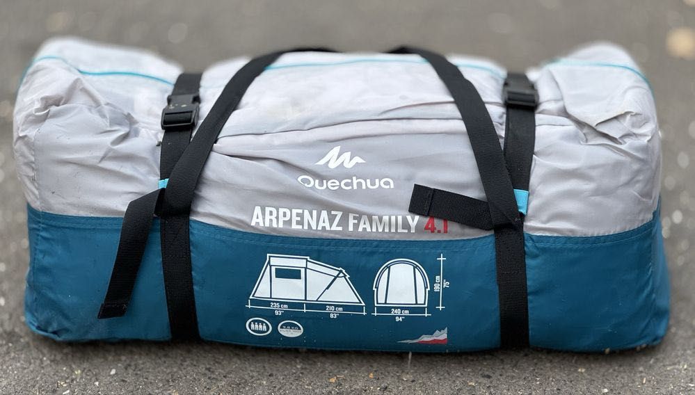 Палатка с рейки за къмпинг arpenaz 4.1 f&b, 1 спално, 4-местна