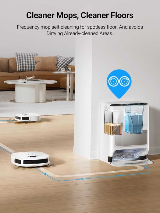 Прахосмукачка робот EUREKA J12 Ultra, Mop, самопочистване,пране,сушене