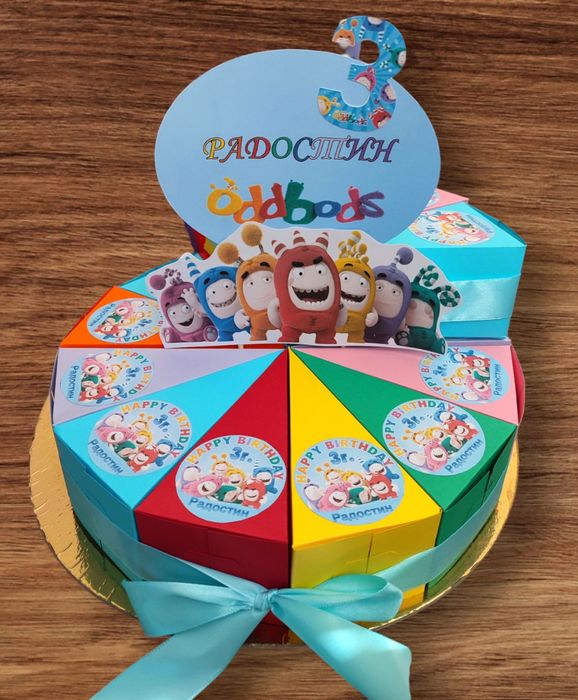 Картонена торта Маша и Мечока-Елза и Ана- Пес Патрул-Куроми-Спонджбоб.