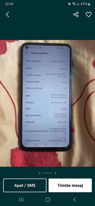 Vând Huawei p 40 Lite E
