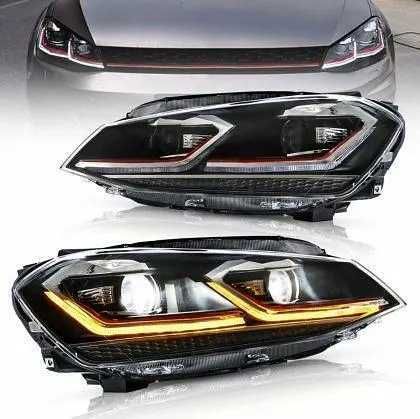 Тунинг led фарове за VW GOLF 7 от 2014-2018 черни - Red line