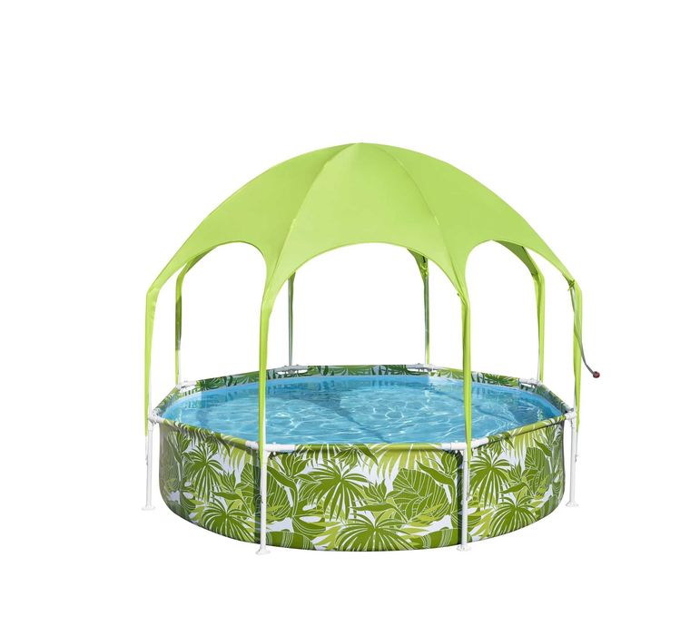 Piscina Bestway Familie Copii Rotunda Acoperis Parasolar Sistem de Stropire Gradina Cadru Metal 244 x 51cm LIVRARE GRATUITA ! AB
